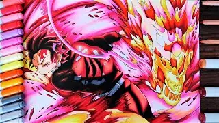 Drawing Tanjiro - Hinokami Kagura: Sun Halo Dragon Head Dance | Demon Slayer: Kimetsu no Yaiba