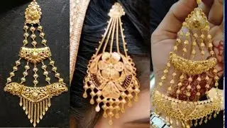 Gold jhumer Designs for bride/gold pasha/gold side mangtikka@FashionTrendforgirls