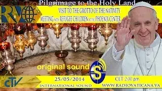 Pope Francis at the Grotto of the Nativity in Bethlehem