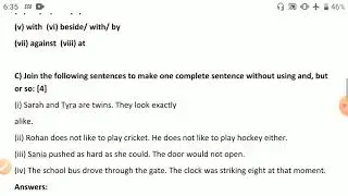 ICSE 2020 LANGUAGE PAPER-1Solutions/ Answer Key -Grammar