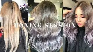 TONING BRASSY BLONDE TO ASH IN ONE SESSION