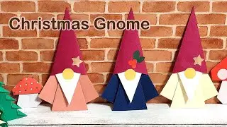 How to make a simple Christmas gnome. Origami. Paper craft. DIY. Bookmark.