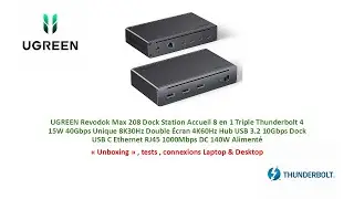 UGREEN Revodok Max 208 Dock Station Accueil 8 en 1 Triple Thunderbolt 4