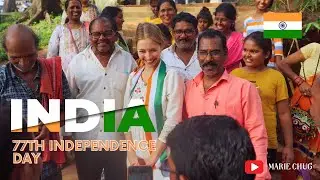 Russian Girl Celebrating India's 77th Independence Day