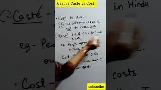 Cast vs Caste vs Cost #shorts
