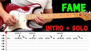 FAME - Guitar intro & solo lesson with tabs (fast & slow) - Irene Cara short version