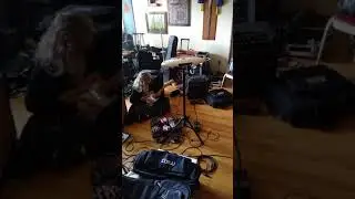 Mandolin and pedal board