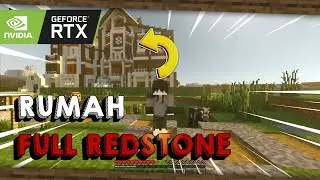 RUMAH FULL REDSTONE?!! | Minecraft PE Indonesia RTX ON