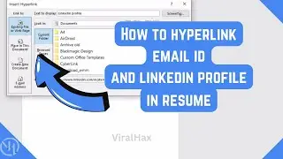 How to Hyperlink Linkedin Profile in Resume | Hyperlink Email in Resume