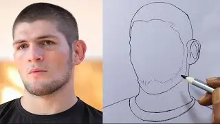 How to Draw Khabib / MMA Fighter Khabib Drawing