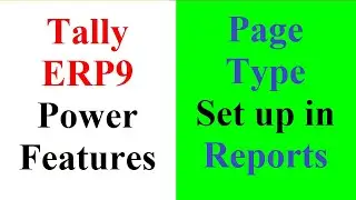 Paper Type set Up for Report Printing in Tally ERP9 | Pre Printed stationery set up in Tally ERP 9