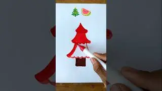 ✨ Do you like it? 🎄+🍉 #christmastree #christmas #art #drawing #subscribe #shortvideo