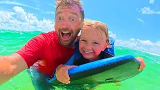 Father & Son BOOGIE BOARDING IN FLORIDA!