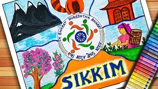 Sikkim Culture Drawing | Sikkim Activity | Ek Bharat Shrestha Bharat Drawing | Sikkim Poster