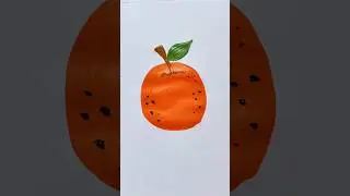 Orange 🍊 Acrylic painting for kids #orange #fruit #shorts #ytshorts #pipafuntv