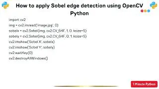 How to apply Sobel edge detection using OpenCV Python