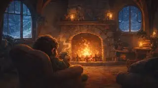 Warm Cottage Ambience at Winter&rsquo;s Edge | Medieval Fantasy Music for Deep Focus & Relaxation