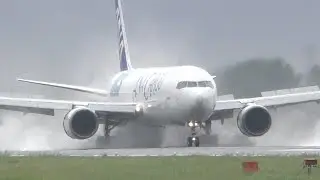 ✈期待通りの逆噴射 ANA Cargo B767 JA604F landing @Narita Airport rwy34R(WX970M/成田空港)