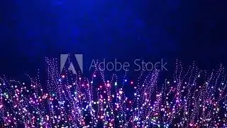 Abstract fantasy world with colorful particles.