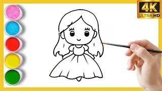 Cute Elsa Frozen Princess drawing for kids and toddlers