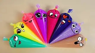 Making 🌈 Rainbow Neon Slime With Funny Piping Bags #47|🌈 Original Slime Slime, ASMR Satisfying Slime