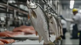 How To Raise Millions Of Atlantic Salmon On Sea Farms - Processing Salmon At The Factory