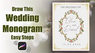 Diy Wedding Invitation | watercolor wedding monogram tutorial | procreate wedding illustration
