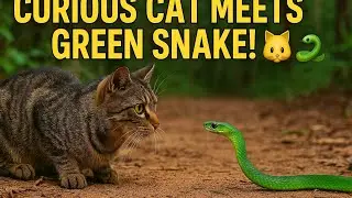 Is This Cat Brave or Just Curious? Snake Encounter!