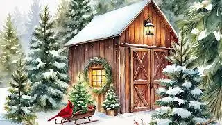 Cozy Christmas Farmhouse Interior Hearth Frame TV Art &ndash; FREE Preview! 🏡
