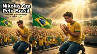 Nikolas Ferreira ora pelo Brasil e emociona multid&atilde;o em Bras&iacute;lia