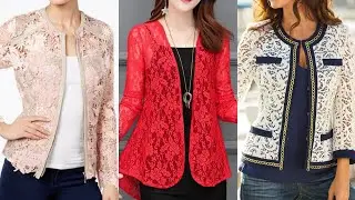 Attractive see throw style women floral lace net cardigan jacket and blazar design and Ideas