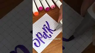 Asmr lettering with Brushpen #Shorts #art #howtohandletter #brushmarker #lettering