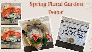 Spring Floral Garden Decor | Peach Floral Decor | Garden Decor | Thrift Flip