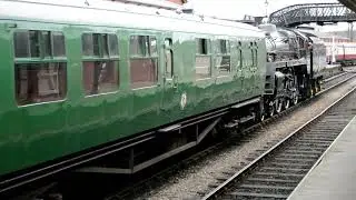 73082 'Camelot' pulling Southern Region coaches - arriving at Sheffield Park Station