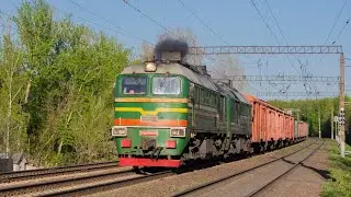 2М62-0974 с грузовым поездом на станции Минск-восточный (05.2023)