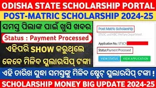 Good News | State Scholarship 2024-25 | Status Showing Now Payment Processed Money Credit Soon 2025