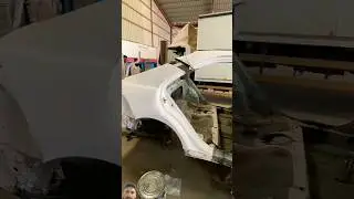 Dental car's nose cut off at the back #automobile #restoration #mechanic #carrestoration #modified