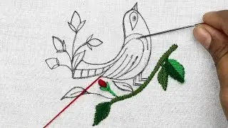Special Embroidery Class on how to embroider a beautiful bird embroidery design | Bird Drawing