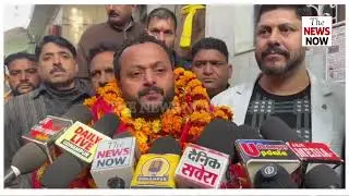 Udhampur: Newly appointed  DCC President interacts with people during an outreach programme.