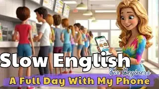 A Full Day With My Phone| Easy English Listening Practice (A2 Level)