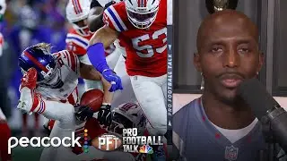 Giants&rsquo; Gunner Olszewski takes huge hit from Pats&rsquo; Christian Elliss | Pro Football Talk | NFL on NBC