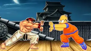 RYU VS HOMER SIMPSON!