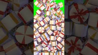 Green Screen Christmas gifts falling effect