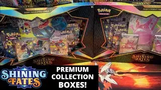 2 SHINING FATES PREMIUM COLLECTION BOXES! DRAGAPULT & CROBAT VMAX! POKEMON OPENING! Opening packs
