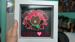 [Valentine's Day Special] Shadowbox art timelapse - LINE Friends Brown