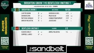 Brighton Union 1 v Bentleigh Uniting 1