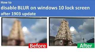 How to disable blur effect on windows 10 pro sign in screen | After 1903 update