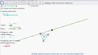 Rolling regular polygons about any two-way inclined straight lines, construction
