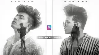 Picsart Sad Alone Boy Double Exposure Effect Photo Editing Tutorial || Alone Photo Editing Picsart