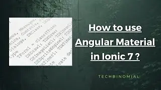 How to use Angular Material in Ionic 7?